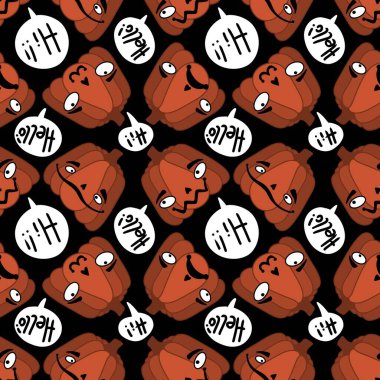 Halloween seamless pumpkins pattern for fabrics and wrapping paper and clothes print and notebooks and accessories and party. High quality illustration