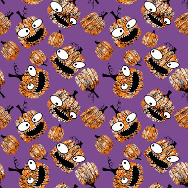 Halloween seamless pumpkins pattern for fabrics and wrapping paper and clothes print and notebooks and accessories and party. High quality illustration
