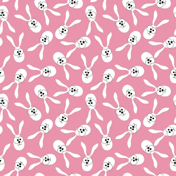 Easter eggs seamless cartoon rabbit ears pattern for wrapping paper and clothes print and kids and fabrics and packaging. High quality illustration