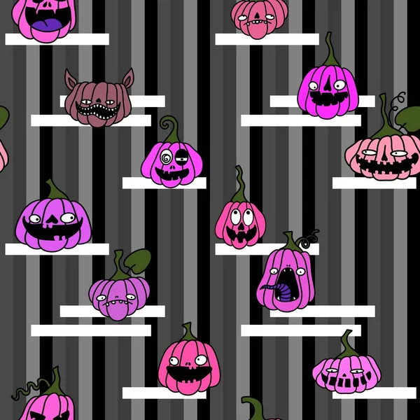 Halloween Seamless Pumpkins Pattern Fabrics Wrapping Paper Clothes Print Notebooks — Stok fotoğraf