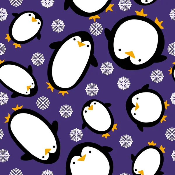 Cartoon Winter Kerst Naadloze Pinguïn Patroon Voor Het Inpakken Van — Stockfoto