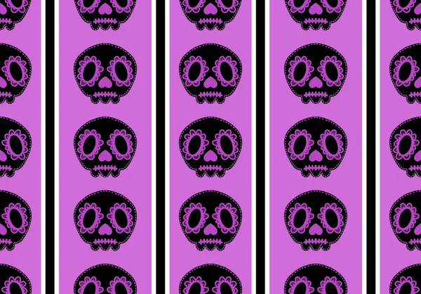 Halloween skulls seamless cartoon flower doodle pattern for wrapping paper and clothes print and kids and fabrics and accessories and linens and packaging. High quality photo