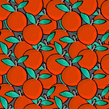 Yaz meyvesiz portakal desenli ambalaj kağıdı ve çocuk kıyafetleri kumaş, mayo, çarşaf ve ambalaj. Yüksek kaliteli illüstrasyon