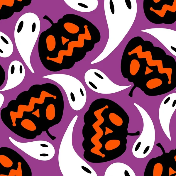 Halloween Seamless Pumpkins Pattern Fabrics Wrapping Paper Clothes Print Notebooks — ストック写真