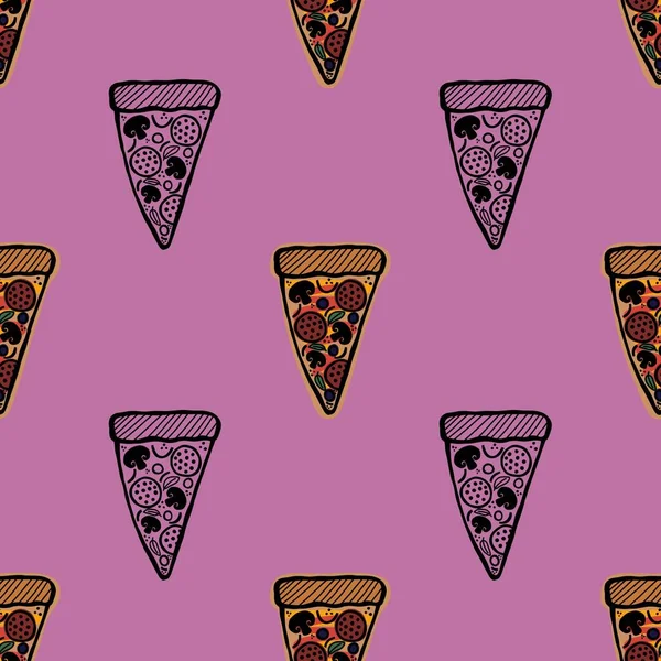 Cartoon Doodle Pizza Sans Couture Motif Pour Enfants Pour Papier — Photo