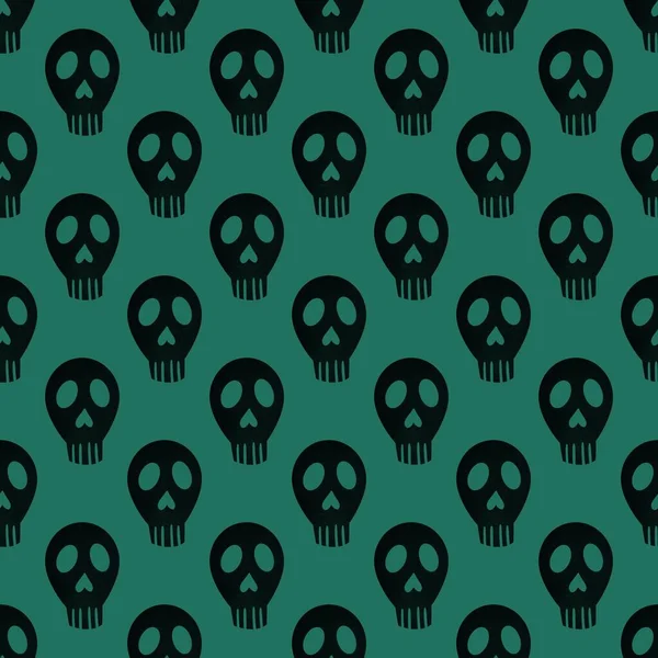 Halloween skulls seamless cartoon flower doodle pattern for wrapping paper and clothes print and kids and fabrics and accessories and linens and packaging. High quality photo