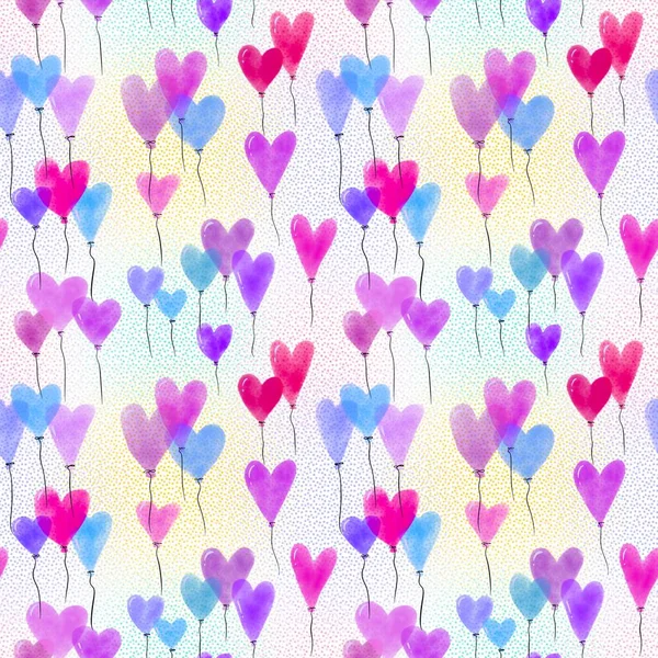 Valentines hearts seamless love balloons pattern for wrapping paper and kids clothes print and fabrics and linens and gifts box and festive accessories. High quality illustration