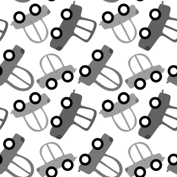 Cartoon Kids Seamless Cars Toys Pattern Child Clothes Print Wrapping — 图库照片