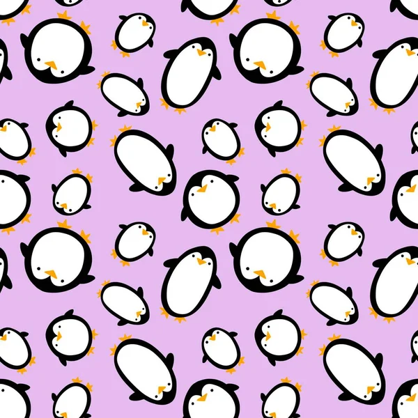 Карикатура Зимой Рождество Бесшовный Пингвин Шаблон Упаковки Бумаги Детской Одежды — стоковое фото