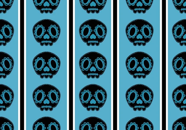 Halloween skulls seamless cartoon flower doodle pattern for wrapping paper and clothes print and kids and fabrics and accessories and linens and packaging. High quality photo