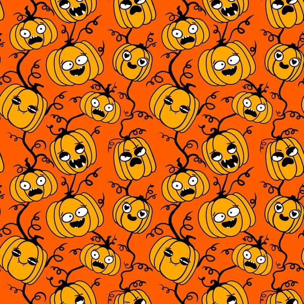 Halloween Seamless Pumpkins Pattern Fabrics Wrapping Paper Clothes Print Notebooks — Stock fotografie