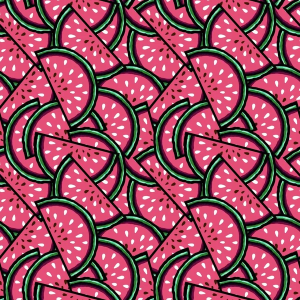 Summer Fruit Seamless Cartoon Watermelon Pattern Wrapping Paper Kids Clothes — Stock Photo, Image