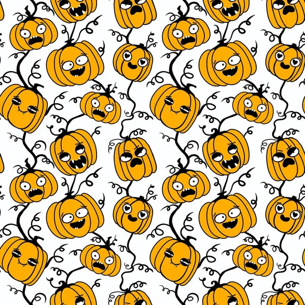 Halloween Seamless Pumpkins Pattern Fabrics Wrapping Paper Clothes Print Notebooks — Stockfoto