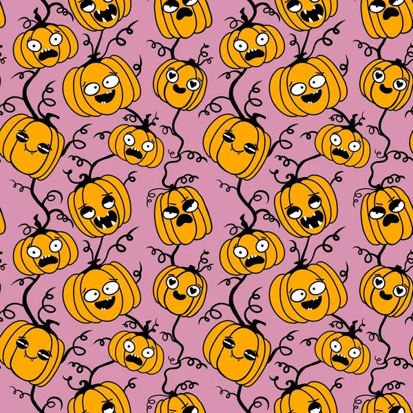 Halloween Seamless Pumpkins Pattern Fabrics Wrapping Paper Clothes Print Notebooks — Stock Fotó