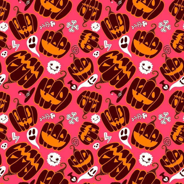 Halloween Seamless Pumpkins Pattern Fabrics Wrapping Paper Clothes Print Notebooks — Stock fotografie