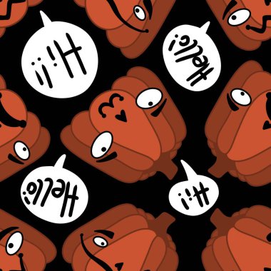 Halloween seamless pumpkins pattern for fabrics and wrapping paper and clothes print and notebooks and accessories and party. High quality illustration