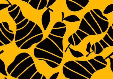 Yaz meyvesiz sonbahar hasat armudu deseni ambalaj kağıdı, kumaş ve çarşaf ve çocuk giysileri baskı ve mayo ve mutfak için. Yüksek kaliteli illüstrasyon