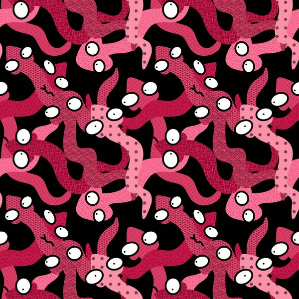 Animali Dei Cartoni Animati Modello Serpenti Senza Soluzione Continuità Tessuti — Foto Stock