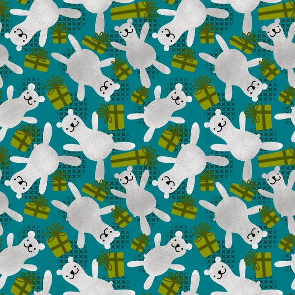 Cartoon bears seamless animals pattern for wrapping paper and fabrics and accessories and linens and packaging. High quality illustration