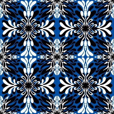 Kağıt, çarşaf, kumaş, giysi baskısı, çocuk defterleri, ambalaj ve mutfak tekstili için soyut, dikişsiz çiçek deseni. Yüksek kaliteli illüstrasyon