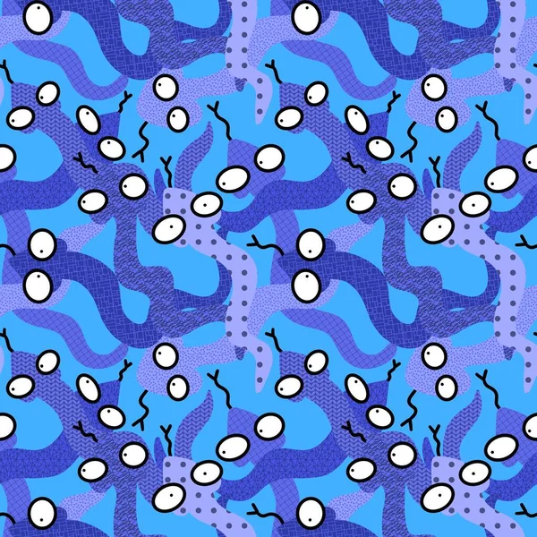Cartoon Animals Seamless Snakes Pattern Fabrics Wrapping Paper Linens Kids — Stock Photo, Image