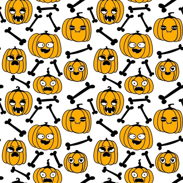 Halloween Seamless Pumpkins Pattern Fabrics Wrapping Paper Clothes Print Notebooks — Foto Stock