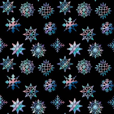 Kış kusursuz Noel kar taneleri kumaşlar, ambalaj kağıtları, kıyafet baskısı, çocuklar, Noel hediyeleri ve yeni yıl aksesuarları için desen. Yüksek kaliteli illüstrasyon