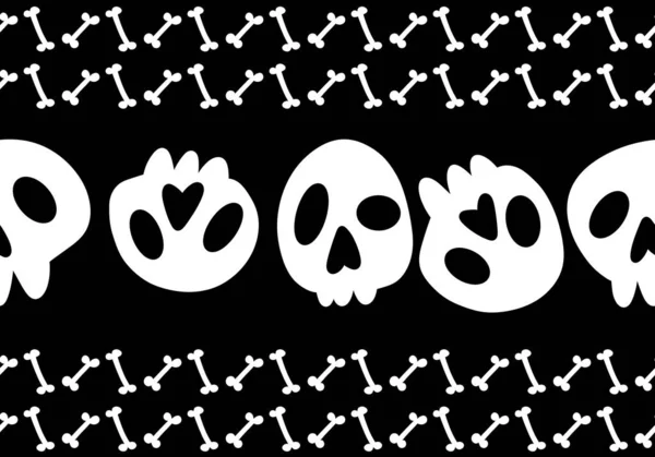 Halloween Rajzfilm Csontok Zökkenőmentes Minta Csomagolására Papír Szövetek Gyerekek Ruhák — Stock Fotó