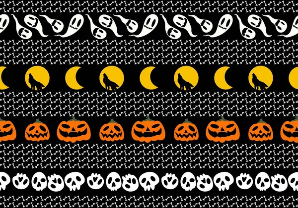 Patrón Sin Costuras Los Huesos Historieta Halloween Para Papel Envolver — Foto de Stock