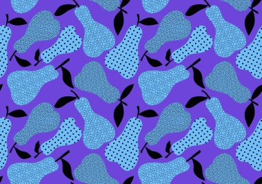 Yaz meyvesiz sonbahar hasat armudu deseni ambalaj kağıdı, kumaş ve çarşaf ve çocuk giysileri baskı ve mayo ve mutfak için. Yüksek kaliteli illüstrasyon