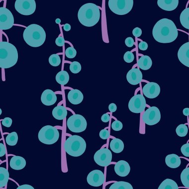 Kış Noel 'i süssüz çiçekli böğürtlenler ambalaj kağıdı, çocuk kıyafetleri, Noel aksesuarları, ambalajlar ve kumaşlar için desenli. Yüksek kaliteli illüstrasyon