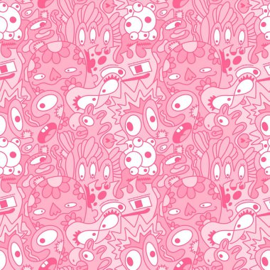 Çocuk kıyafetleri, kumaşlar, çarşaflar, ambalajlar, aksesuarlar ve kreşler için çizgi filmlerdeki kusursuz uzaylı desenleri. Yüksek kaliteli illüstrasyon