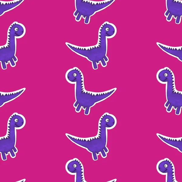 Dinossauro Animais Sem Costura Desenho Animado Doodle Monstros Padrão Para — Fotografia de Stock