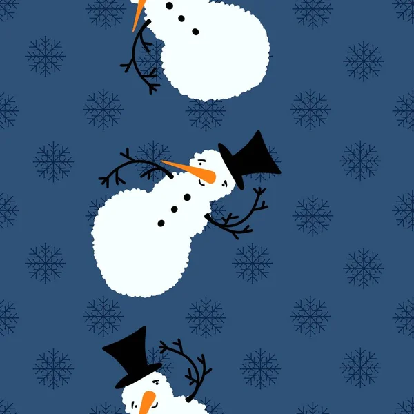 Zimní Vánoční Sněhulák Mrkví Šátkem Kloboukem Vzor Pro Balení Papíru — Stock fotografie