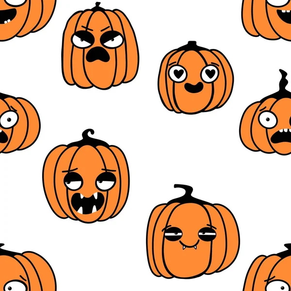 Halloween Seamless Pumpkins Pattern Fabrics Wrapping Paper Clothes Print Notebooks — ストック写真