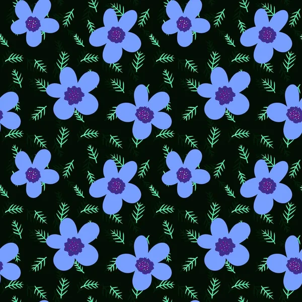 Květinové Bezešvé Květiny Listy Vzor Pro Balení Papíru Tkanin Dětské — Stock fotografie