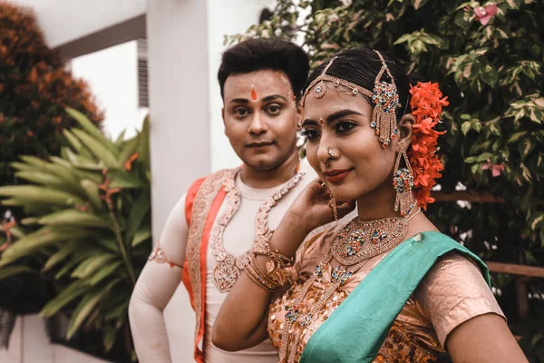 Dacca Bangladesh Septembre 2020 Image Couple Danseurs Détendus Après Une — Photo