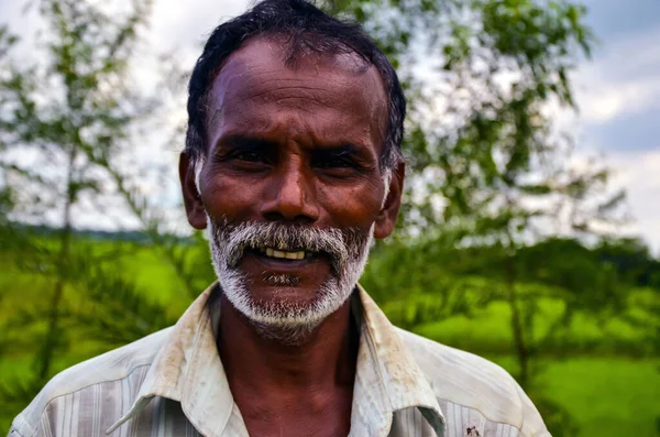 Pabna Bangladesz Lipca 2012 Stary Azjatycki Rybak Szczęśliwą Twarzą Uśmiechem — Zdjęcie stockowe