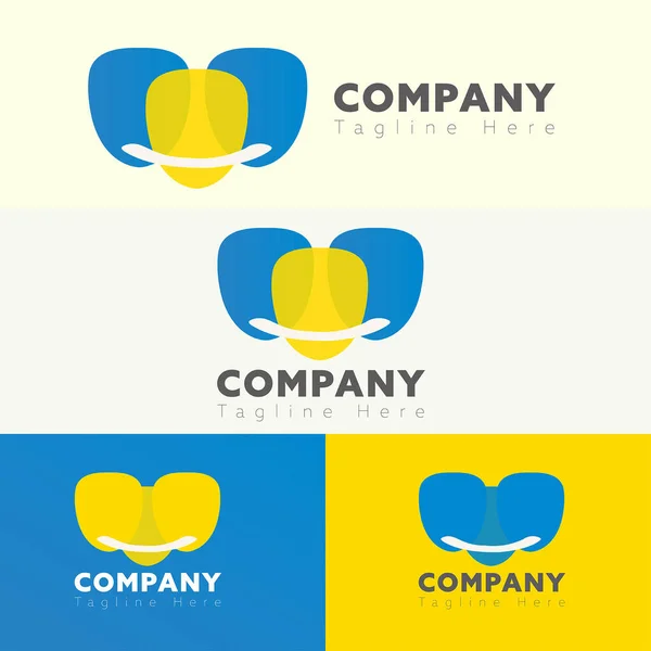 Uśmiechnięta Ikona Logo Ludzkiej Twarzy Dla Zasobów Ludzkich Lub Korporacji — Wektor stockowy
