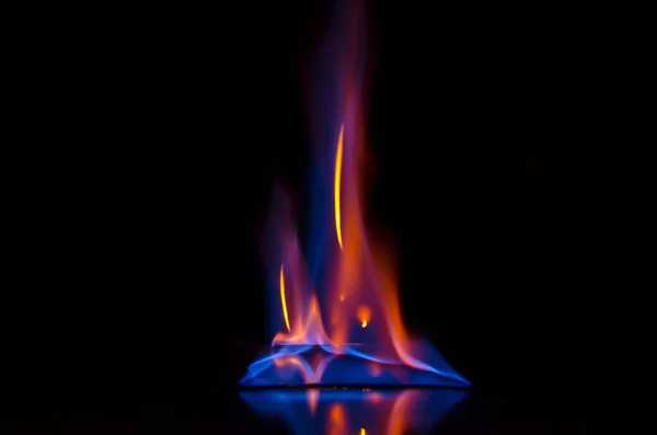 Blue Fire Flames Burning Rising High Colorful Fire Flames Abstract — Zdjęcie stockowe