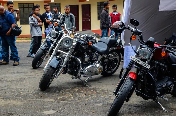 Shillong India October 2012 Visitors Riders Fans Harley Davidson Motorbike — Stock fotografie