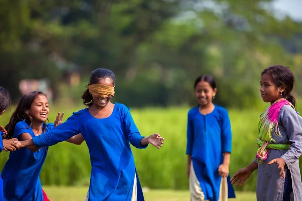 Говайнгат Бангладеш Ноября 2019 Года Школьные Девочки Играют Канамати Популярный — стоковое фото