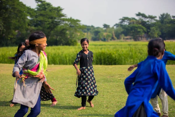 Gowainghat Bangladesz Listopada 2019 Dzieci Grające Kanamachi Popularną Tradycyjną Grę — Zdjęcie stockowe