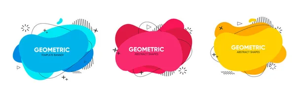 Sıvı şekil soyut, Geometrik şablon pankartı