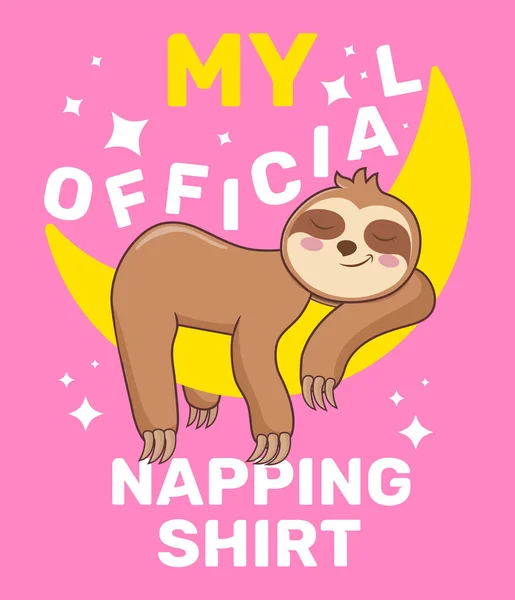 Şekerleme yapan şirin Tembel. Resmi Kestirme Gömleğim. 