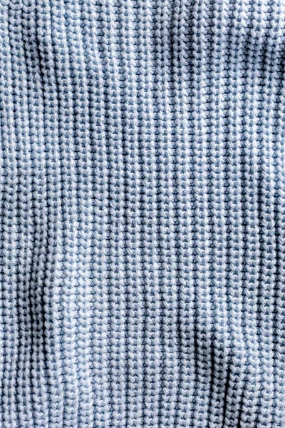 Falista Nierówna Powierzchnia Niebieskiego Swetra Równoległymi Pętlami Pionowe Paski — Zdjęcie stockowe
