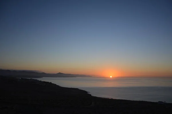 Soleil Levant Sur Baie Costa Calma Fuerteventura Îles Canaries — Photo