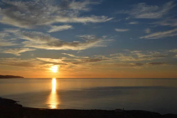 Soleil Levant Sur Baie Costa Calma Fuerteventura Îles Canaries Avec — Photo