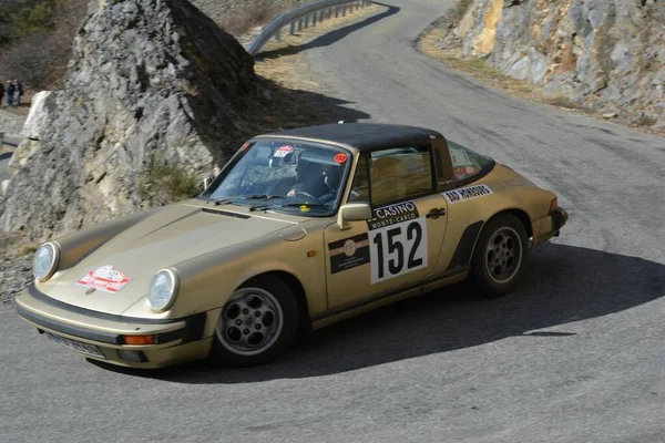 Porsche 911 Targa Nel 2016 Monte Carlo Historic Rally — Foto Stock