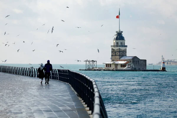 2022 Istanbul Turkey Walking Snowy Weather Stanbul City — Stock Photo, Image